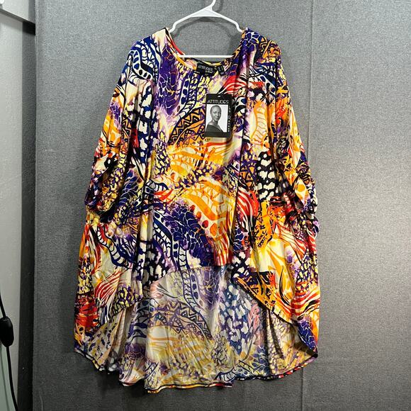 Attitudes by Renee Women Dress Global Como Jersey Regular Tu Beach Sunset Large - Picture 1 of 12